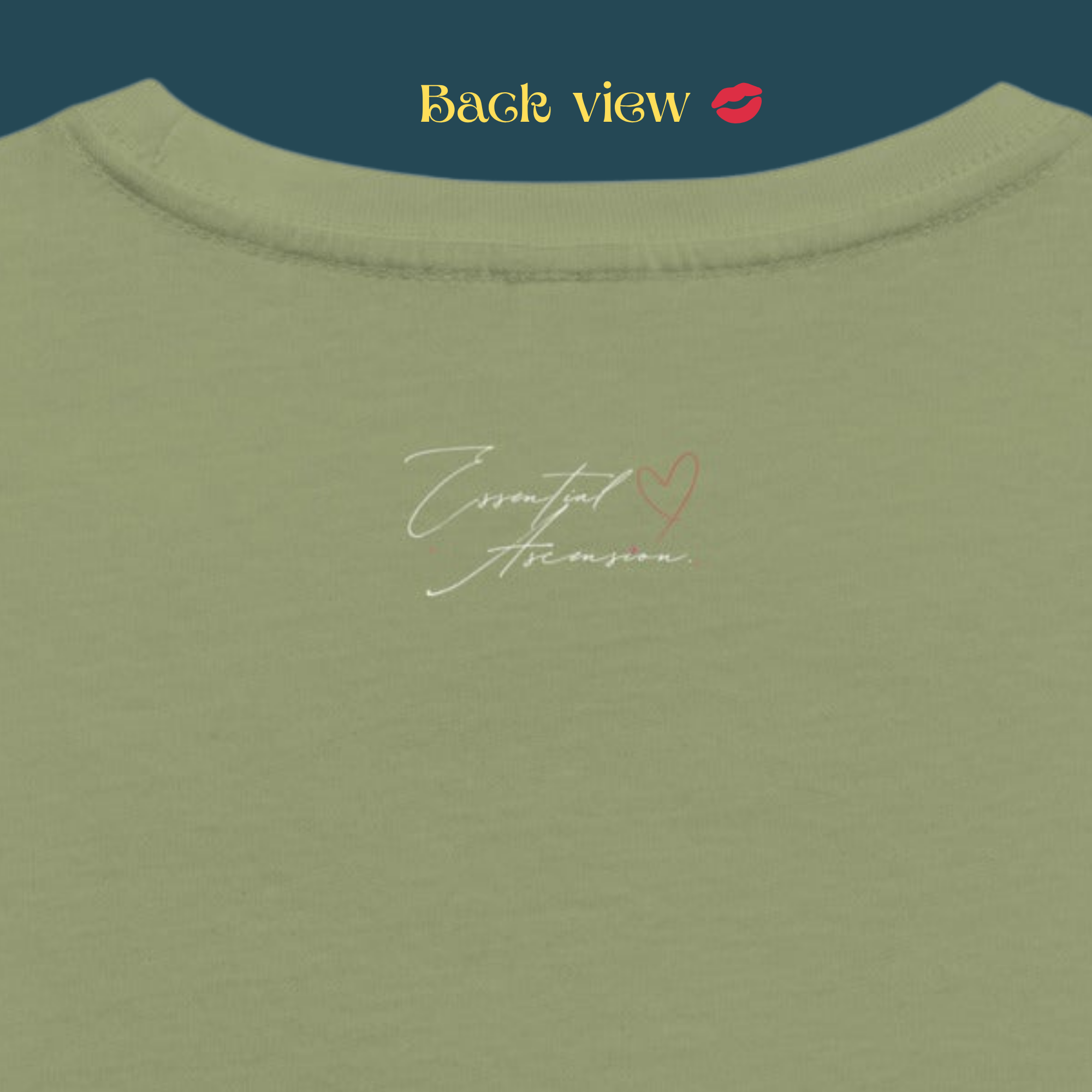 Women’s high-waisted t-shirt light olive Aşčenşiøn UK 🇬🇧