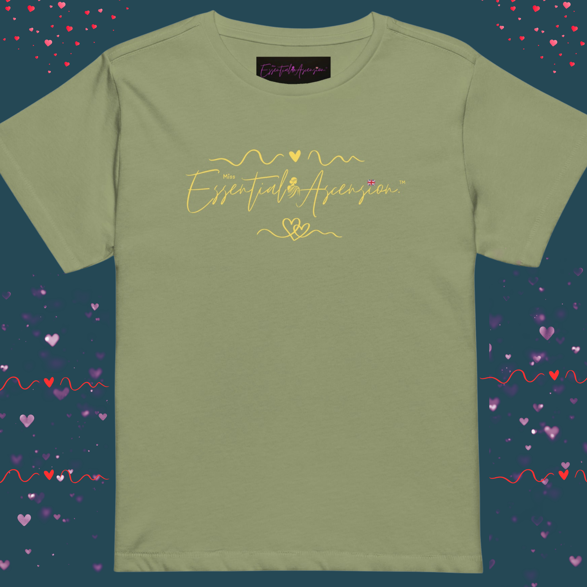 Women’s high-waisted t-shirt light olive Aşčenşiøn UK 🇬🇧