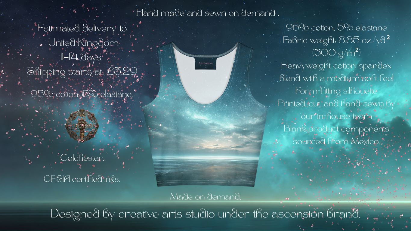 Space Design Cotton crop top Designed by Ascension Colchester