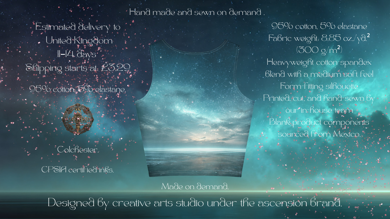 Space Design Cotton crop top Designed by Ascension Colchester