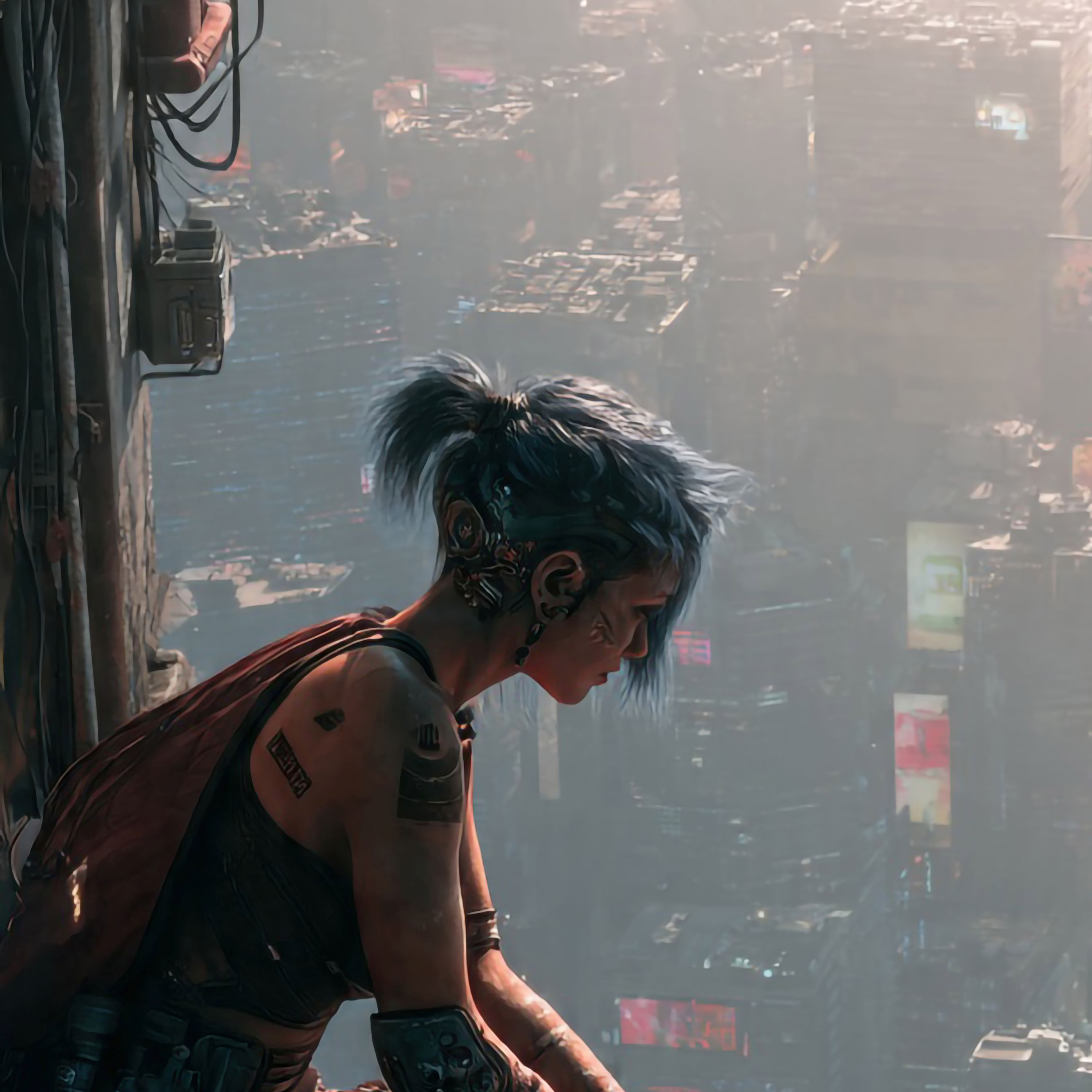 Cyber Punk Art  Print Files Above The Chaos Digital Download Files 18 x 24 inch Small Poster size. High resolution 300ppi digital file.