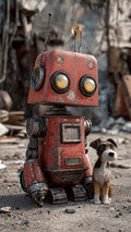 Copywrite free Science Fantasy Digital Art Print file One Droid and His Dog Digital Download 18 x 24 inch High resolution 300ppi digital file.