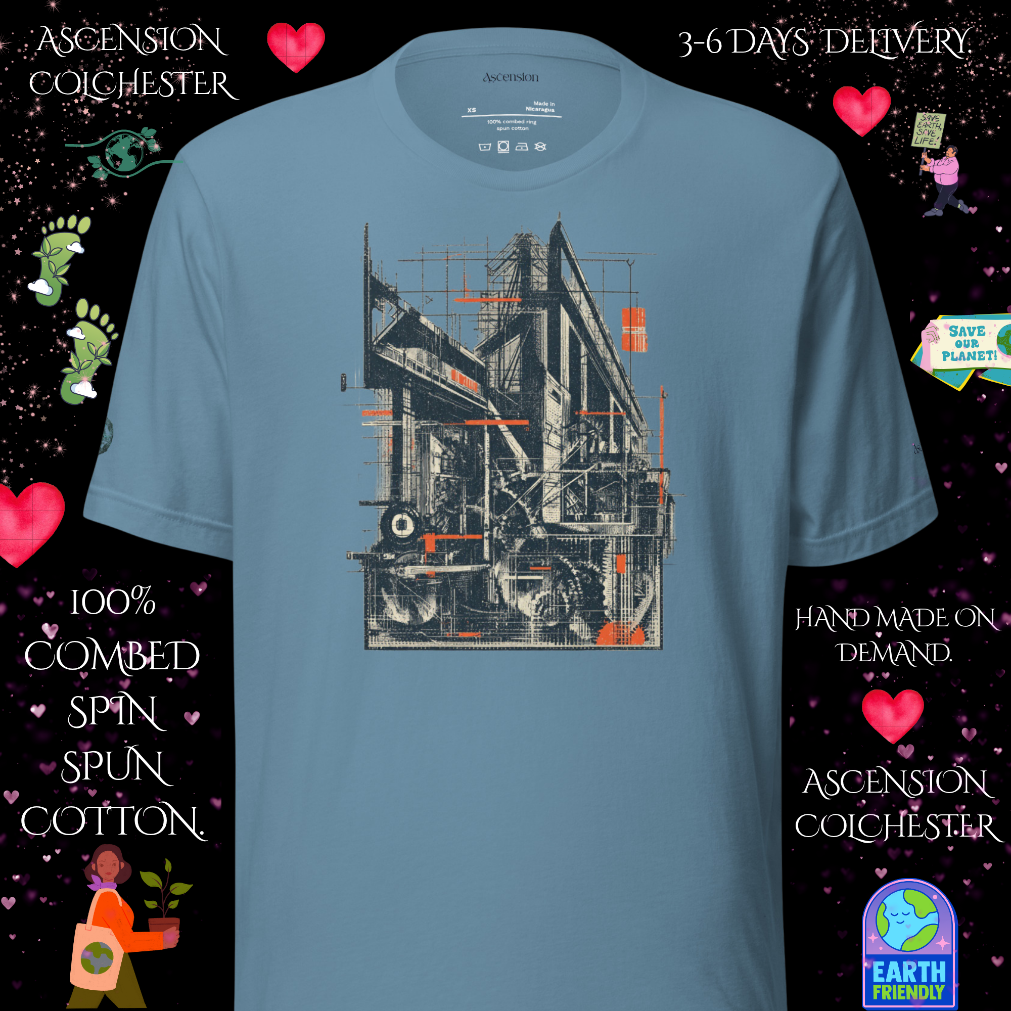 Unisex t-shirt Industrial design by Ascension Colchester