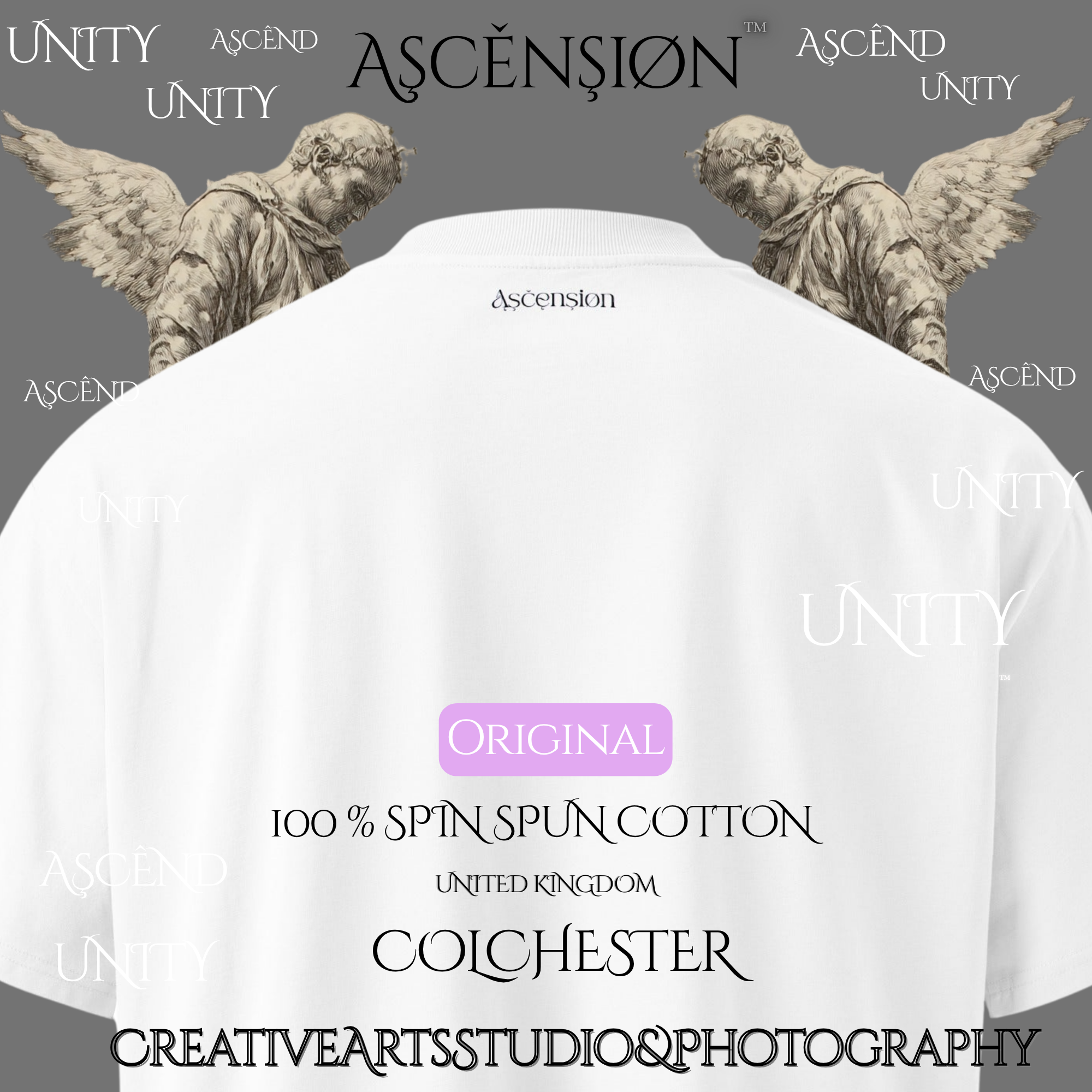 Unisex organic oversized high neck t-shirt Flat rate shipping from £3.59 Ascension Colchester .