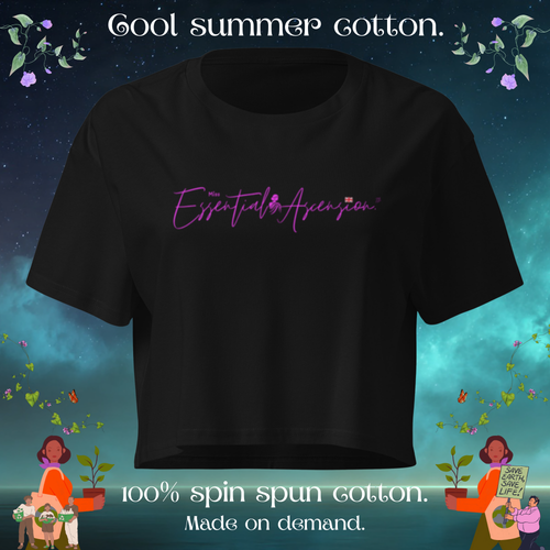 100 % Cotton Women’s crop top designed by Ascension Colchester