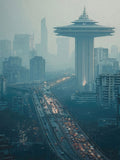 Future SCi Fi City Mumbai 2057 Wall Decor Poster Art By Paul Parker