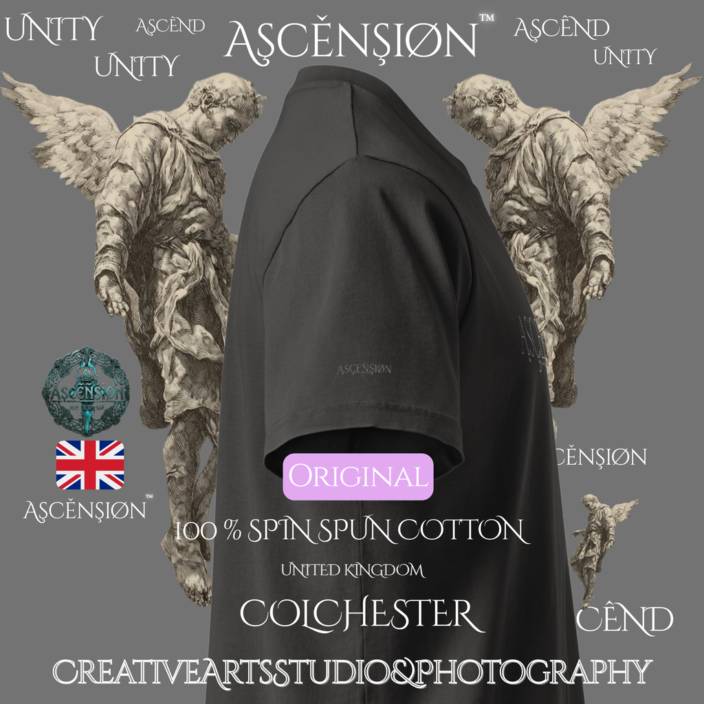 Organic Ring-Spun Cotton  Unisex Garment Dyed  Vintage T-Shirt | Designs Ascension Colchester Essex .