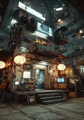 Copywrite free Cyber Punk Art Print Files Shop 99 Digital Download 18 x 24 inch High resolution 300ppi digital download.