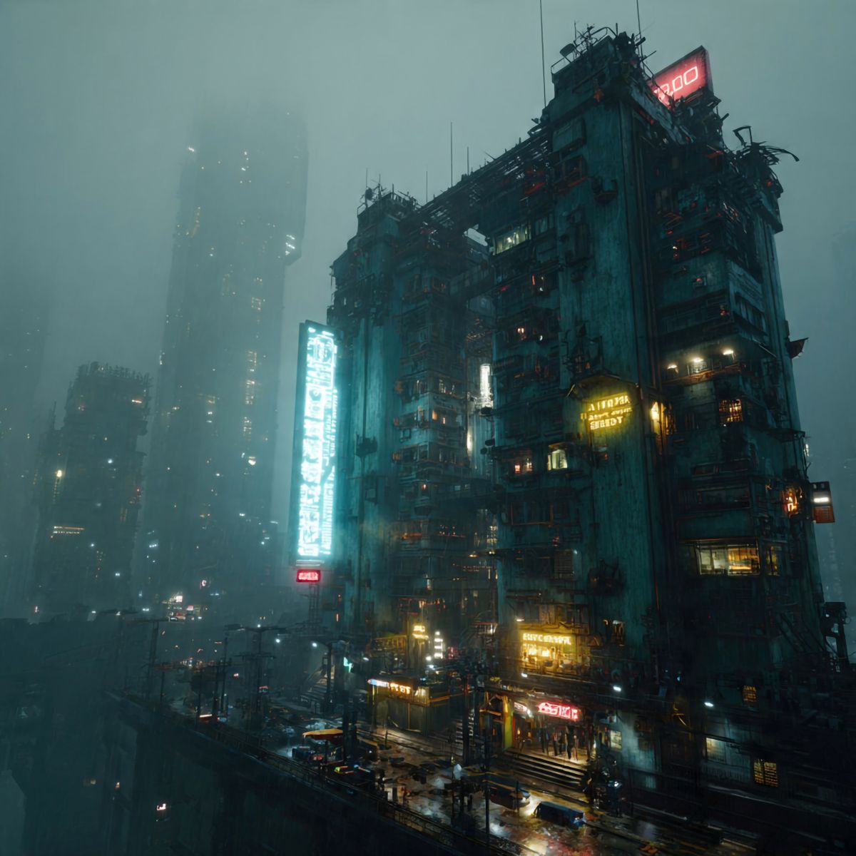 Free  Science  Fiction Cyber Punk City Digital Download Print Artwork
