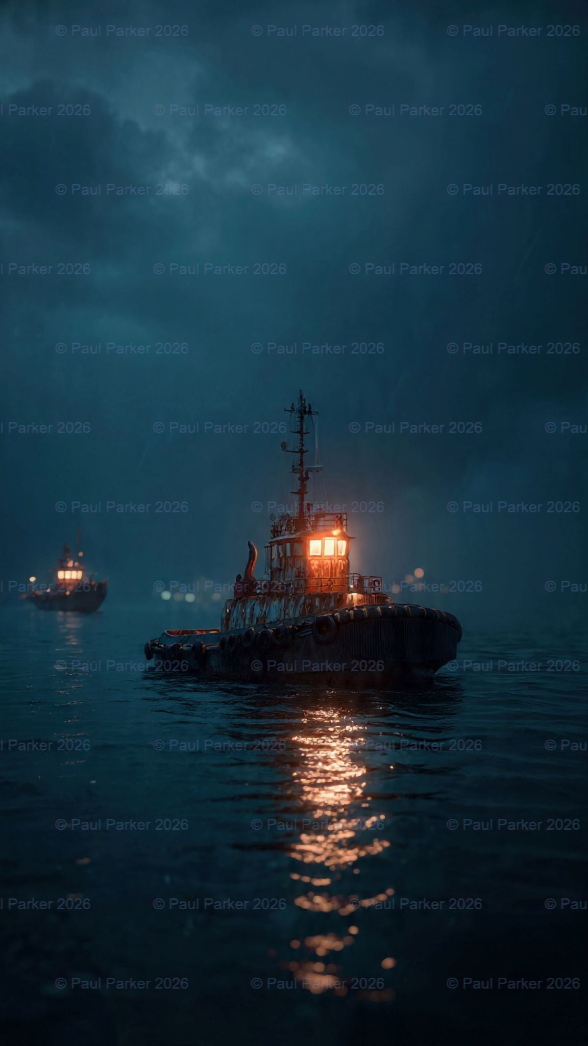 Tugboat Digital download 18 x 24 inch