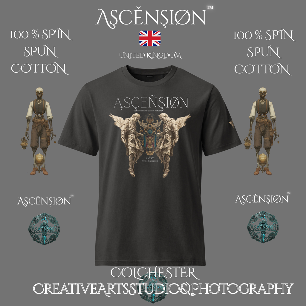Organic Cotton  Unisex Garment Dyed Vintage T-Shirt Designed by Ascension Apparel Colchester