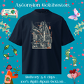 French Navy Unisex organic oversized high neck t-shirt Ascension Colchester
