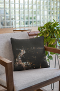 Colchester Drone Photography By Night Throw Pillow 18x18 inches Drone photography By Paul Parker