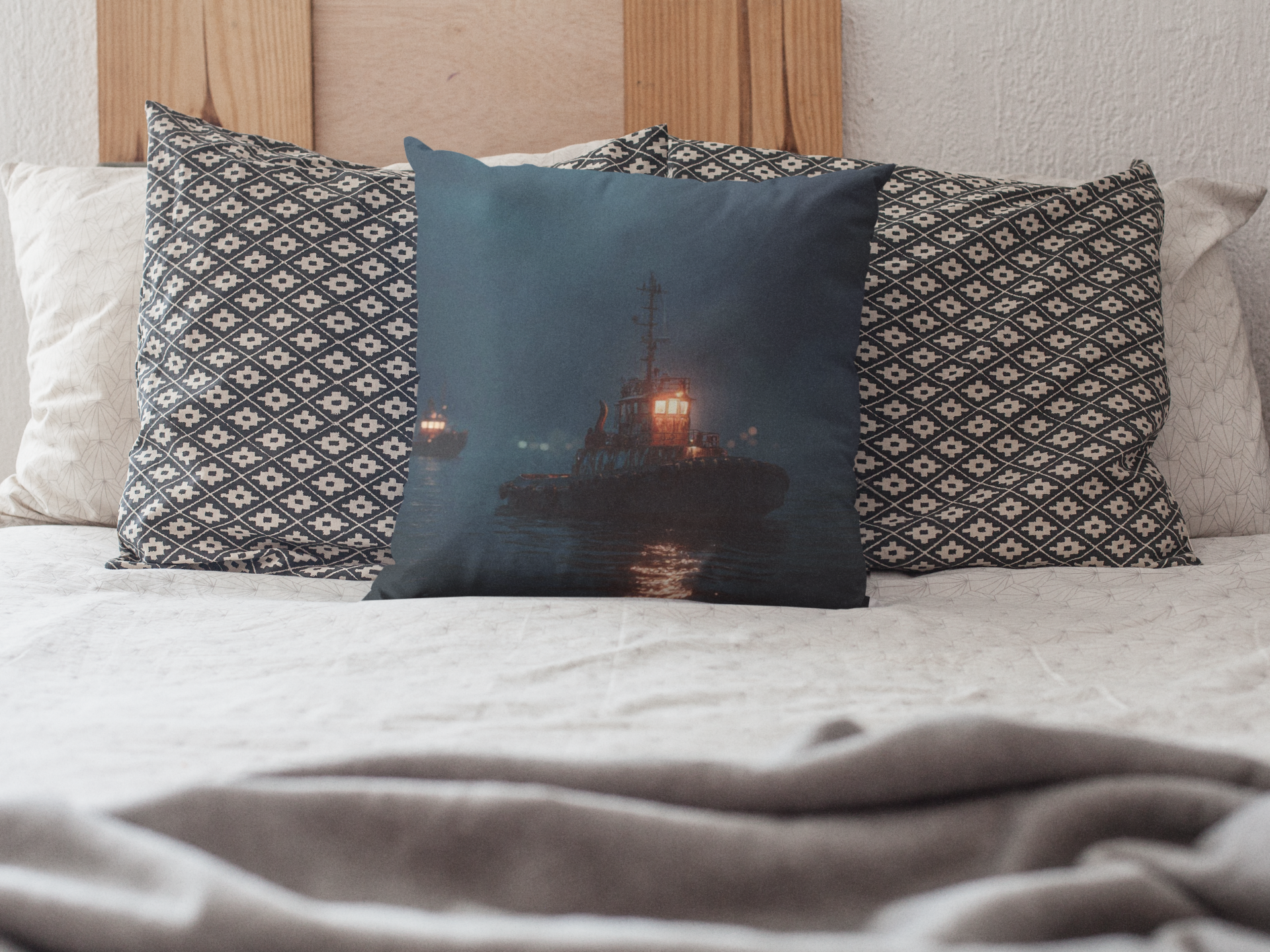 Naval Themed Home Furnishing Tugboat Throw Pillow Art By Paul Parker
