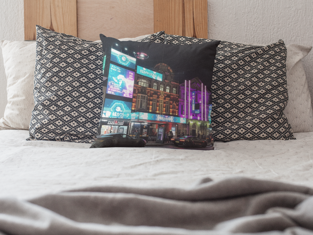 Colchester High Street 2057 Re-Imagined Throw Pillow Featuring Photography By Paul Parker