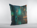 Fantasy Art Home furnishings Neon Harbour Throw Pillow