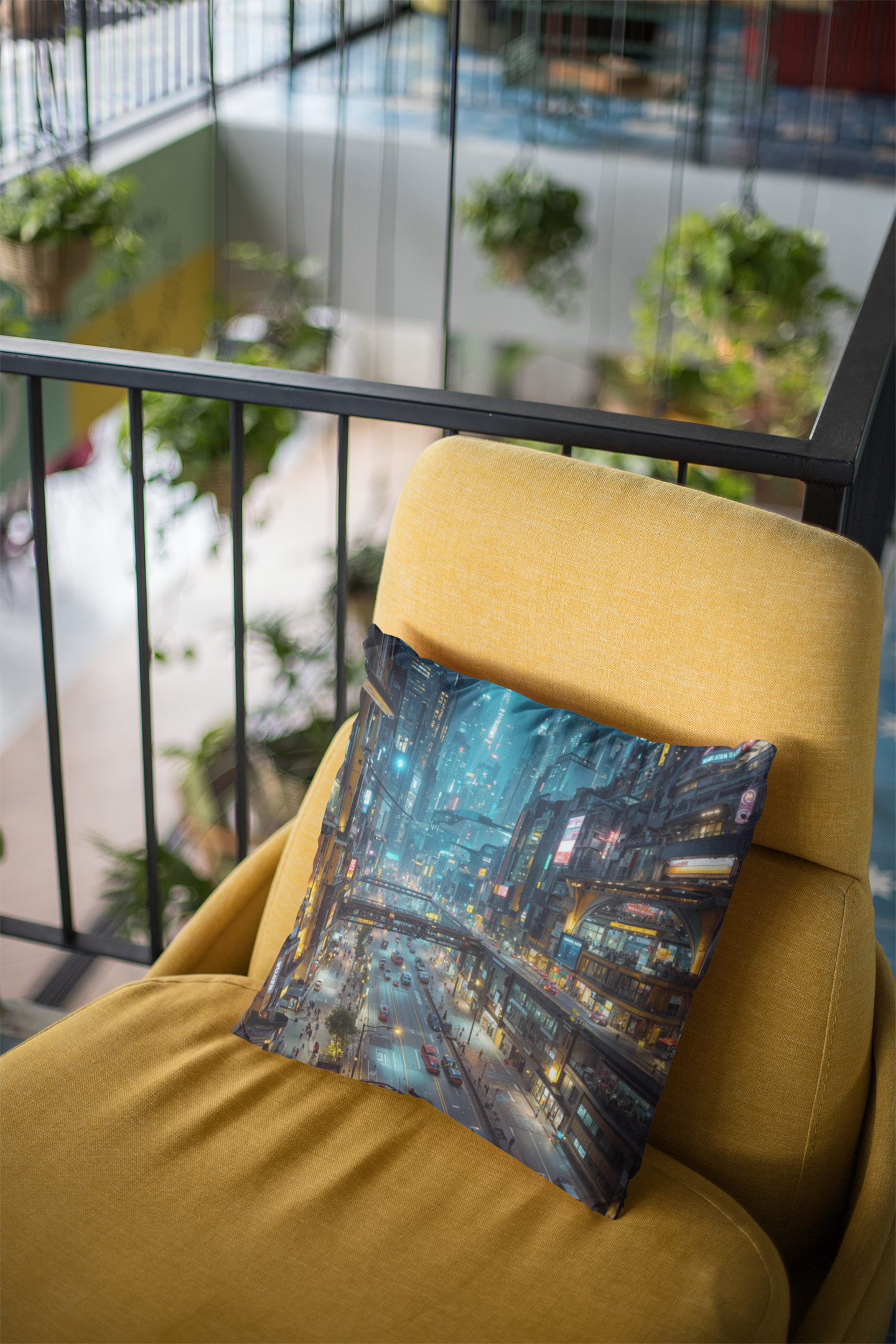 AI City Throw Pillow