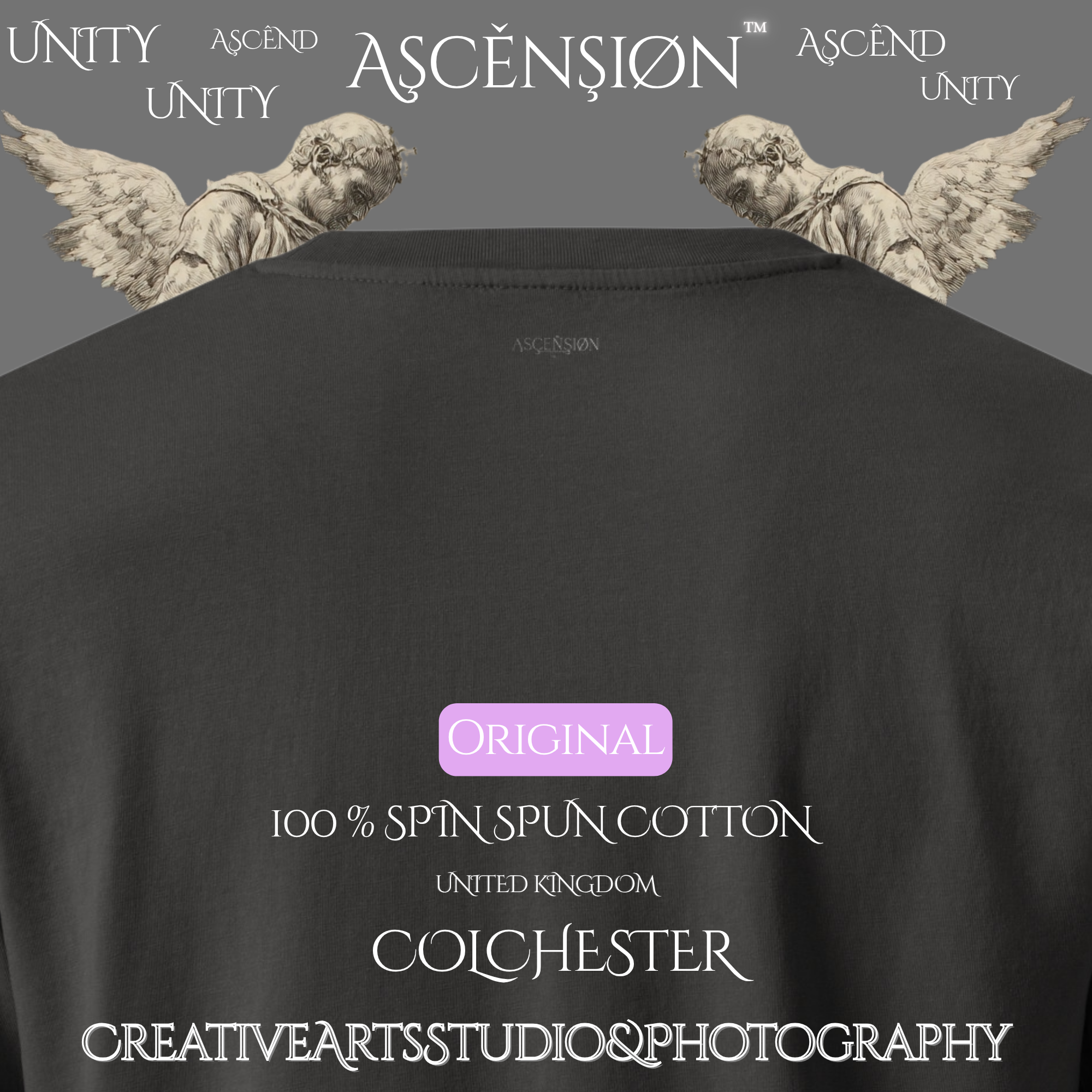 Organic Ring-Spun Cotton  Unisex Garment Dyed  Vintage T-Shirt | Designs Ascension Colchester Essex .
